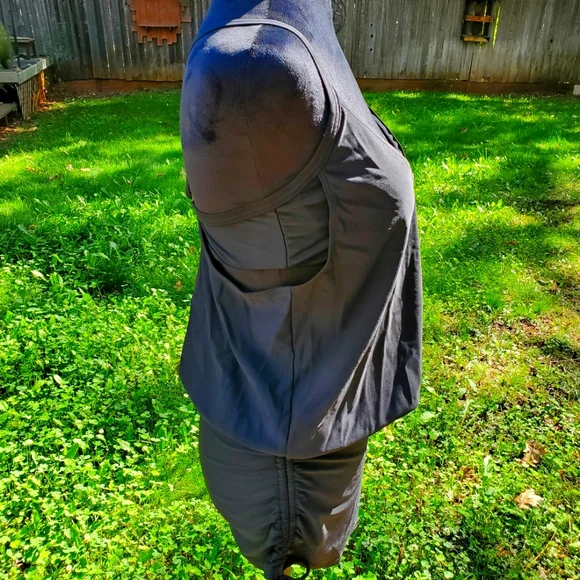 Athleta Laguna Side Scrunch Tankini Black Swim Dress - 34B/C - Picture 4 of 8